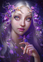 Fae Queen, Viktoria Gavrilenko : Another purple portrait made for fun.