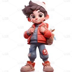 通用3D可爱卡通小男孩儿童人物贴纸
