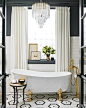 What's black, white and gold all over? Our June Bath of the Month by @suzannkletzien, that's what!  (: Nathan Kirkman) #instadesign #homedecor #onstandsnow