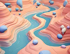 茅草屋山线条码头壁纸