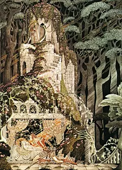 插画 | Kay Nielsen 关于古老丹麦的前世今生​_安徒生 : 在他的插画中除了庄严的历史感，还带有丹麦童话中美好幸福的叙事元素。安徒生一生大部分时间都在哥本哈根，曾前后在新港的三个不同地方生活过，那段时间也是安徒生作品产量最高的一段时间。 在广阔的北欧土地上，骑士精…