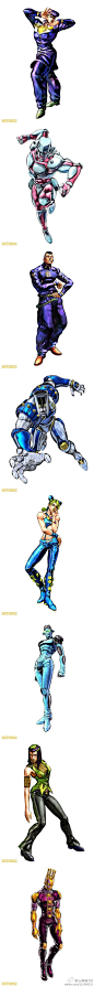 「JoJo的奇妙冒險All Star Battle」 東方仗助、虹村億泰、空条徐倫、エルメェス･コステロ 4人定妆照