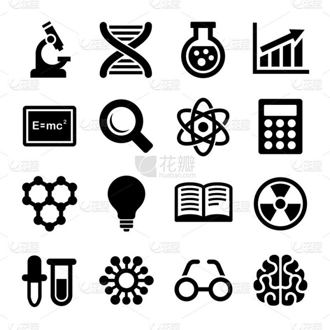 科学的图标集。矢量