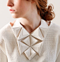 Geometric Jewellery three-dimensional triangle bib necklace // Maud Rondot Bijoux