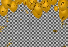 Celebration party banner with golden balloons and 