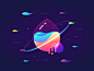 Fantastic Planet 002 brenttton color liquid vector gradient wave fish water ocean space planets illustration