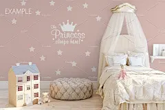 儿童主题室内墙纸设计展示和相框画框样机  Wall &amp; Frames Mockup 1 #1074211-样机模版-美工云(meigongyun.com)