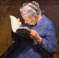 Boris Ivanovich Mayorov - Old Woman reading (1959)