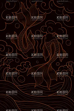 锦鲤  - 源文件下载【酷图网】锦鲤,国潮,插画,国风,鲤鱼,金鱼,鱼,小金鱼,小鱼,鱼类,卡通鱼,锦鲤素材,鲤鱼图,鲫鱼,鲤鱼跳龙门