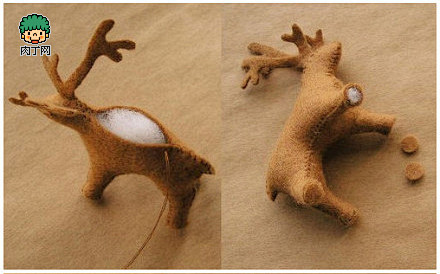 圣诞节简单可爱的不织布DIY图解小鹿牵着...
