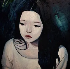 #手绘##插画##女生头像#来自艺术家Joanne Nam 的一组女生人像插画，画风细腻唯美，更有种莫名的伤感。你们看呢？