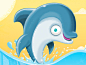 海豚插图人物设计海洋海豚delfin水
