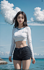 [Ai老撕鸡教你画美女]，今天画海边清凉写真小姐姐！-今日头条