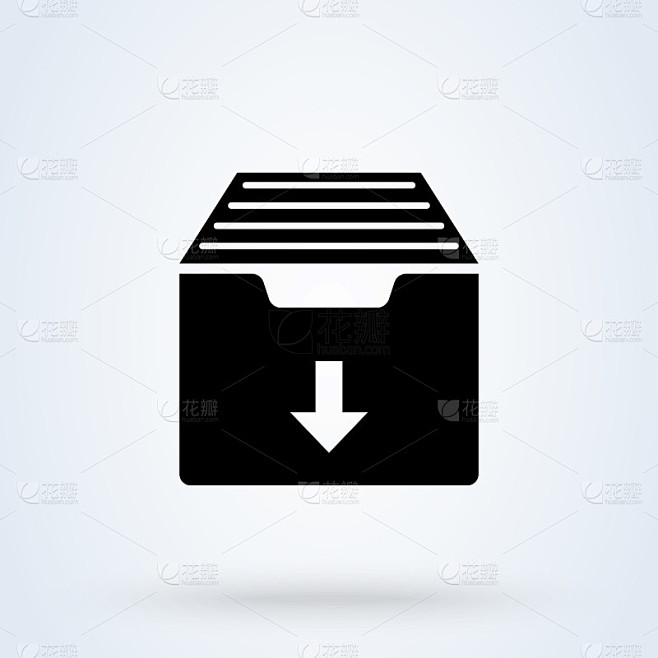 档案存储标志，图标或标志。文件柜的概念。文档存档存储矢量插图。