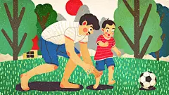 时尚树木高端大气创意绿父亲节插画