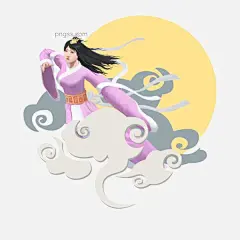 中秋节嫦娥祥云圆月插画装饰原创商用元素图片大小2000x2000px 图片尺寸783.65 KB 来自PNG搜索网 pngss.com 免费免扣png素材下载！插画#嫦娥#节日元素#其他#人物#手绘#祥云#中国风#中秋#装饰#