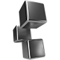 赛博朋克未来派科幻工业风3D立体镀铬金属抽象几何图形素材psd