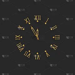 仪表盘,钟,罗马数字,金色,箭头符号,夏娃,圆形,暗色,黑色,古老的