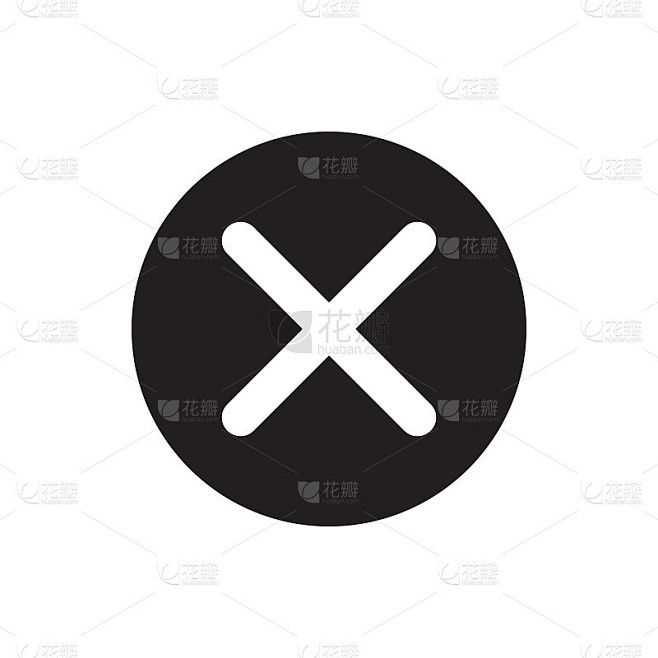 关闭标记图标矢量插图