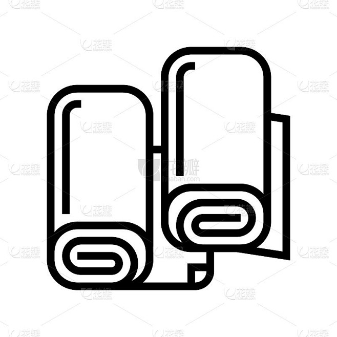 织物丝线图标矢量插图
