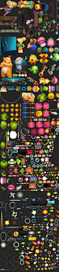 水果射击游戏PNG素材水果卡通人物特效序列帧UI资源-淘宝网
