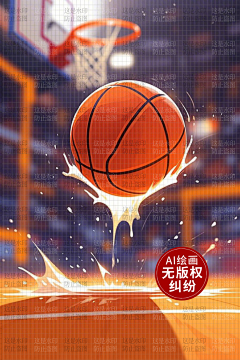 AI版权图库采集到【原创】AI体育 篮球