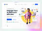 Hero Header –  Adelfox character conversation chat color 4px grid layout user interface video communication video typography illustration 3d illustration 3d character 3d adelfox ux ui ux design hero header ui design