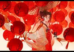 灯会_猫小叶__插画师作品_涂鸦王国gracg.com