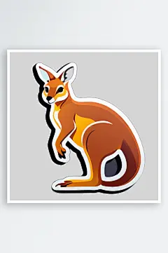 潮流袋鼠卡通贴图插画装饰-众图网