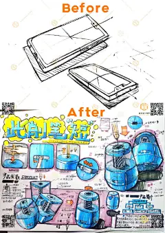 追梦设计考研（追梦江南设计考研）寒假手绘基础班（线上班）年前一期作品对比分享~工业设计手绘超话 产品设计超话 马克笔手绘超话 工业设计考研超话 ​​​​