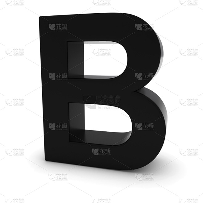 英文字母b,大写字母,分离着色,黑色,白色,三维图形,字母,无人,绘画插图,白色背景