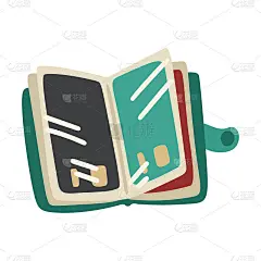 名片持有人。护照钱包。组织者为文档。矢量图