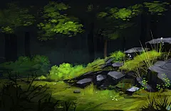 乡村风景_森林_场景_作品编号:408420_高清CG插画、原画下载_千画网