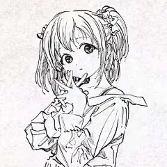 独一无二与众不同手绘铅笔画可爱动漫学生少女临摹纯手稿头像图片