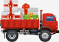 红色圣诞节礼盒卡车高清素材 圣诞礼物 圣诞节 红色卡车 节日礼物 车辆 免抠png 设计图片 免费下载