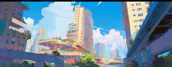 {AI系列}现代插画（场景）（卡通，写实...