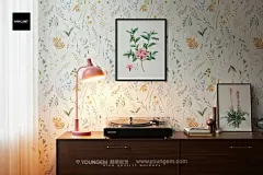 3款复古客厅软装墙纸挂画壁纸印花图案设计ps样机素材展示效果图下载_颜格视觉