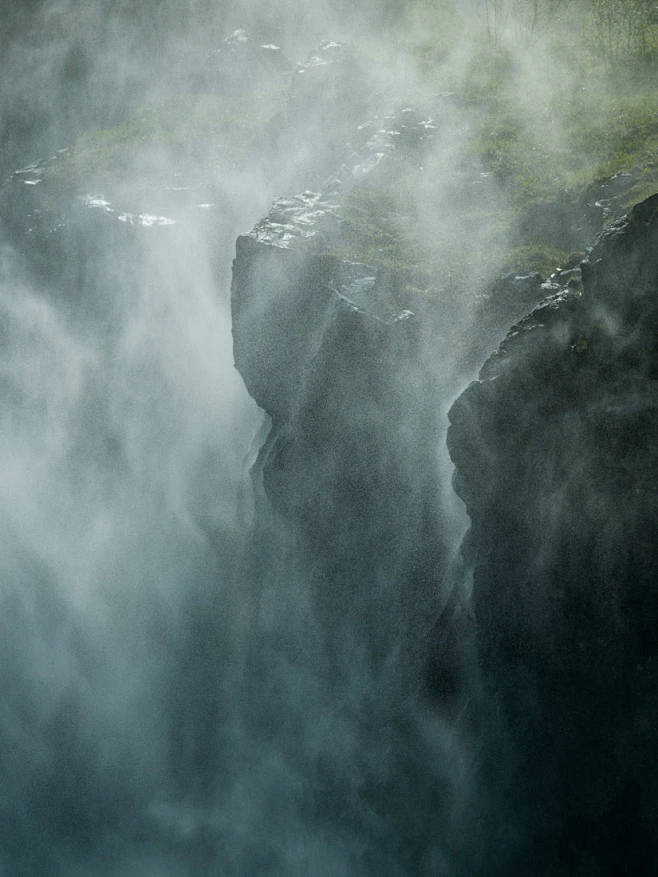 waterfall Waterfalls Nature Moody moody photography Landscape lan (6)-花瓣网