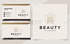 奢侈美女标志和名片模板