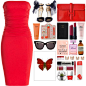 A fashion look from September 2015 featuring strapless dress, jimmy choo shoes and clutches. Browse and shop related looks.