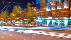 城市灯光在动