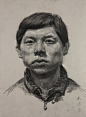 素描头像男青年正面临本（中央美术学院朱传奇作）