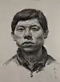 素描头像男青年正面临本（中央美术学院朱传奇作）