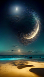 夜空 星辰  海边