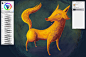 DAUB PaintBox Brushes - Background development of flaming fox 