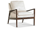 Ebonwood Leather Chair, Ivory