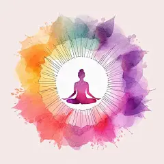 简单的水彩背景瑜伽曼陀罗主题