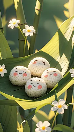 端午节，小饭团，手机壁纸 (4)