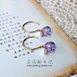 【石头的日记】紫色琉璃 天然珍珠 耳环-淘宝网 #复古#