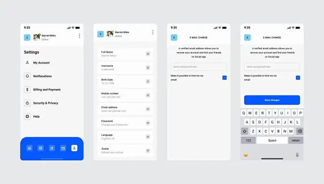 app ui界面设计个人中心修改邮箱UI设计-花瓣网